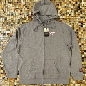 NWT Men’s Virginia Tech Hokies Top Of The World Full Zip Hoodie~XL~Gray~$50
